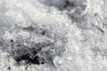 Nahaufnahme von Eis Kristalle und Schnee