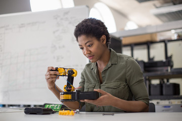Engineer working on robotics