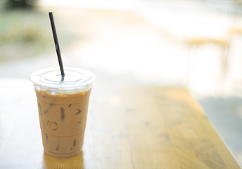 Ice coffee in garden