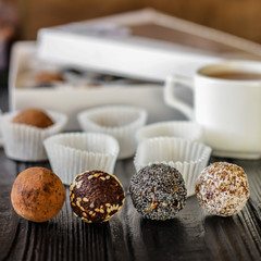 candy Natural handmade chocolates from organic ingredients (with different fillings)