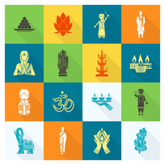 Diwali. Indian Festival Icons