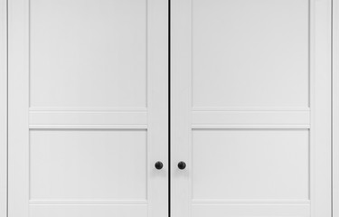 White cupboard doors with knobs