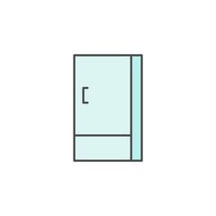 Refrigerator, Icebox icon. Kitchen appliances Illustration. Simple thin line style symbol.