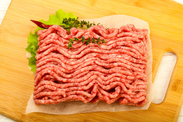 Raw minced beef meat