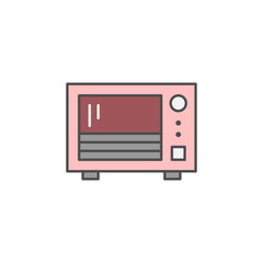Microwave Oven icon. Kitchen appliances for cooking Illustration. Simple thin line style symbol.