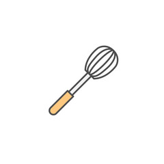 Corolla Whisk icon. Kitchen appliances for cooking Illustration. Simple thin line style symbol.