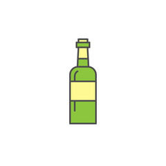 wine bottle, icon. Kitchen appliances for cooking Illustration. Simple thin line style symbol.