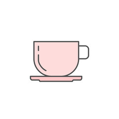 coffee, tea cup icon. Kitchen appliances for cooking Illustration. Simple thin line style symbol.