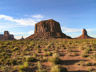 Fototapeta na wymiar Monument Valley lonely rock on Utah and Arizona border 