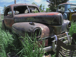 Classic American car wreck