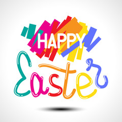 Happy Easter colorful lettering for greeting card. Vector illustration