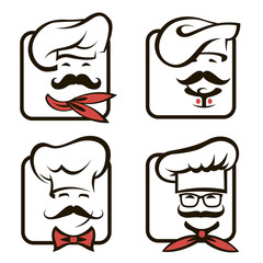 collection of icons with whiskered chefs