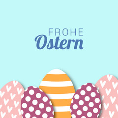 Ostern - Gruß mit Ostereiern