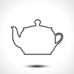 Teapot , kettle, tea kettle vector line icon