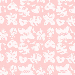 Cute Hand drawn unique Tropical Seamless Pattern. Vector decorative elements for your design project. Ink brush symbols