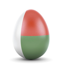 The flag of Madagascar on a very realistic rendered egg.(series)