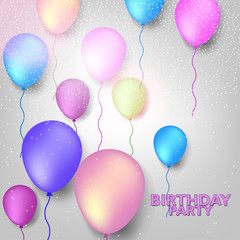 Happy Birthday Illustration for greeting cards and poster with balloon