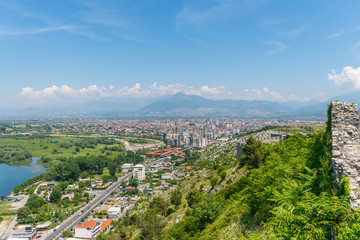 Obraz premium Scenic view from the fortress of Rosafa (Shkoder, Albania).