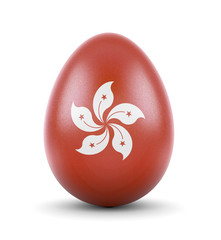 The flag of Hong Kong on a very realistic rendered egg.(series)