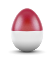 The flag of Indonesia on a very realistic rendered egg.(series)