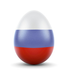 The flag of Russia on a very realistic rendered egg.(series)