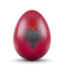 The flag of Albania on a very realistic rendered egg.(series)