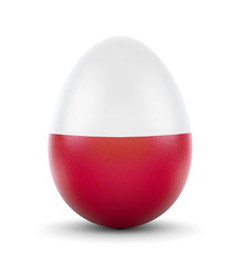 The flag of Poland on a very realistic rendered egg.(series)