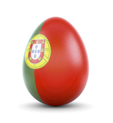 The flag of Portugal on a very realistic rendered egg.(series)