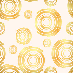 Classic seamless gold glitter pattern circle ornate. Seamless circles background. © Elnur