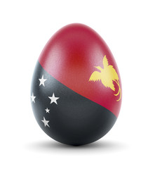 The flag of Papua New Guinea on a very realistic rendered egg.(series)