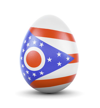 The flag of Ohio on a very realistic rendered egg.(series)