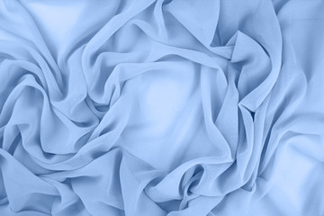 Texture chiffon fabric blue color for backgrounds  