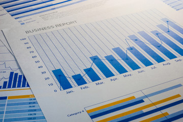 Business growth graph / financial  graph on paper.