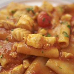 Paccheri pasta with grouper