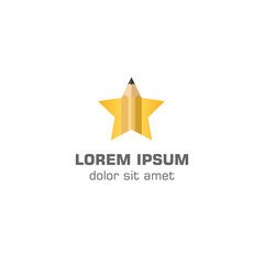 Obraz premium Creative star, pencil star. Vector logo template