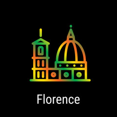 Florence, Italy Vector Line Icon