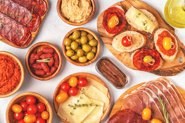 Typical spanish tapas concept.