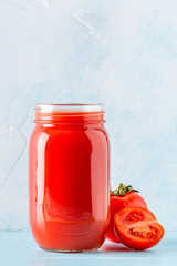 Tomato juice in a jar