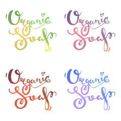 Lettering hand made soap text set