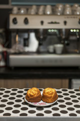 muffins on the cafe bar