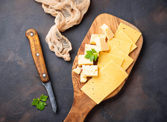 Various type of sliced cheese