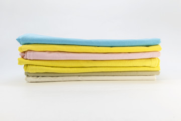 Colored pillowcase on white background