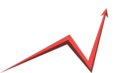 red arrow graph on white background