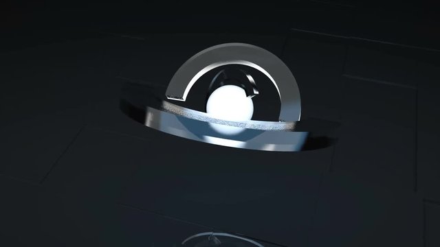 3d glass abstraction with semicircle elements, 3d rendering, computer generating.