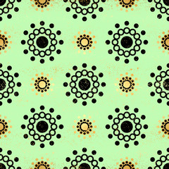 Abstract golden circle seamless pattern, carnival and geometric concept, Endless texture can be used for wallpaper, pattern fills, web page background,surface textures.