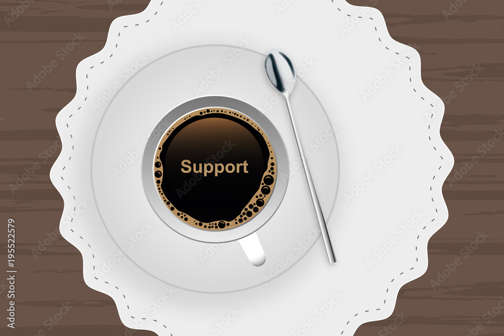 Poster kaffeetasse mit untertasse - support