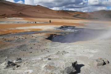 Hot springs Namafjall in Iceland