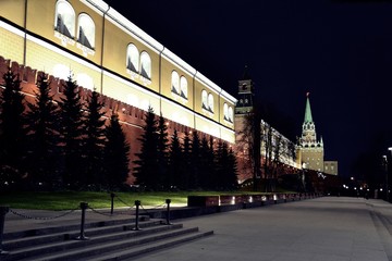 Fototapeta na wymiar Wall of the Kremlin, Moscow, Russia