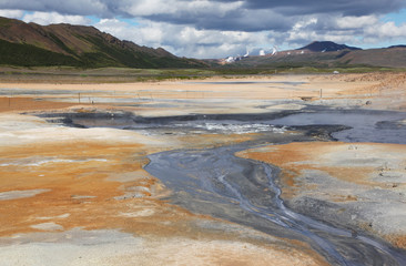 Hot springs Namafjall in Iceland