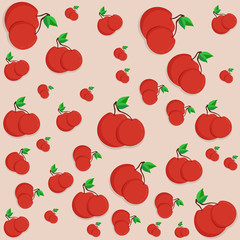 Cute cherry seamless pattern. Good for textile, wrapping, wallpapers, etc. Sweet red ripe cherries isolated on white background. Vector illustration icon